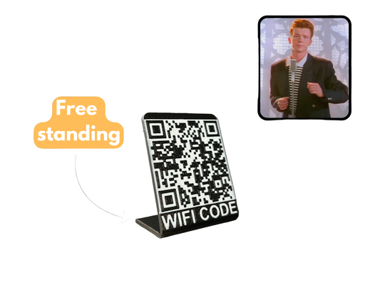 Rick Roll QR WiFi Code Stand