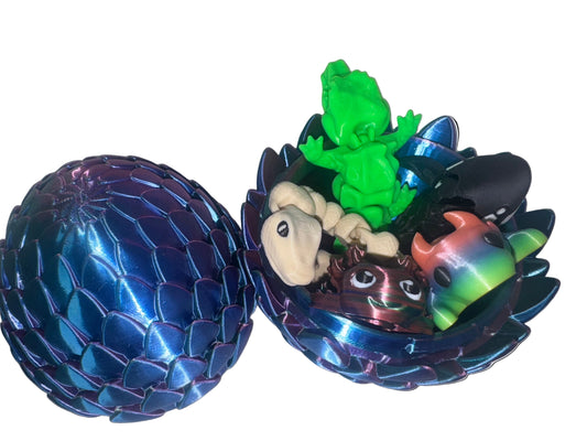 Magical Large Dragon Egg Surprise Set - Customizable 3D Printed Fidget Pets Bundle